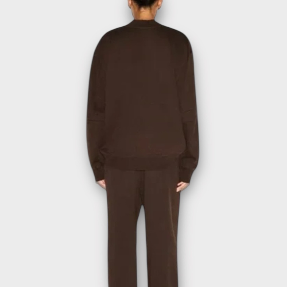 SKIMS Boyfriend Fleece Slouchy Half Zip Pullover – Espresso (NWT) OVERSIZED - Picture 2 of 12